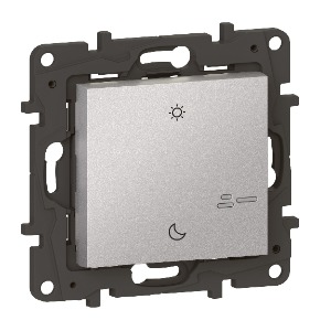 Niloé STEP with Netatmo okos vezeték nélküli ébredés/elalvás szcenárió kapcsoló (elemes távvezérlő), falon kívüli, keret nélkül, alumínium