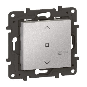 Niloé STEP with Netatmo okos vezeték nélküli redőny/zsaluzia kapcsoló (elemes távvezérlő), falon kívüli, keret nélkül, alumínium