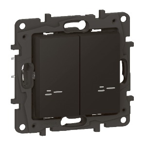 Niloé STEP with Netatmo okos kettős kapcsoló (végrehajtó), nulla (N) vezető bekötéssel, keret nélkül, fekete