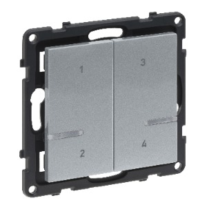 SUNO with Netatmo okos vezeték nélküli 4-es szcenárió kapcsoló (elemes távvezérlő), falon kívüli, keret nélkül, alumínium