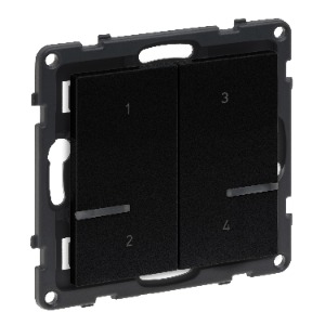 SUNO with Netatmo okos vezeték nélküli 4-es szcenárió kapcsoló (elemes távvezérlő), falon kívüli, keret nélkül, fekete