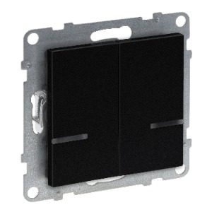 SUNO with Netatmo okos kettős kapcsoló (végrehajtó), nulla (N) vezető bekötéssel, keret nélkül, fekete