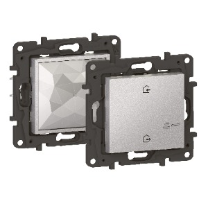 Niloé STEP with Netatmo okosotthon kezdőkészlet: gateway (beépített) + távozás/érkezés kapcsoló (elemes távvezérlő), keret nélkül, alumínium