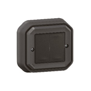 Plexo 55 with Netatmo okos vezeték nélküli kettős kapcsoló (kinetikus távvezérlő), falon kívüli, keret nélkül, antracit