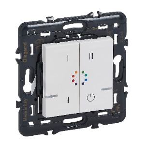 Program Mosaic with Netatmo okos vezeték nélküli multicolor kapcsoló (elemes távvezérlő), falon kívüli, keret nélkül, fehér