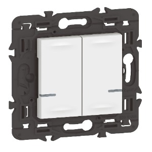 Program Mosaic with Netatmo okos kettős kapcsoló (végrehajtó), nulla (N) vezető bekötéssel, keret nélkül, fehér