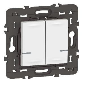 Program Mosaic with Netatmo okos vezeték nélküli kettős kapcsoló (elemes távvezérlő), falon kívüli, keret nélkül, fehér