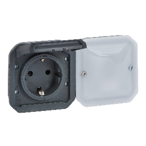 Plexo 55 with Netatmo okos 2P+F csatlakozóaljzat (végrehajtó), 16A, keret nélkül, antracit