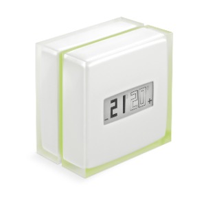 Netatmo okos termosztát; falon kívüli / hordozható; ; fehér / zöld színű; megtáplálás: relé egység  (230V~ L+N), termosztát (2x AA elem); közvetlen Wi-fi csatlakozás Legrand